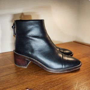 Cole Haan GRAND 360 Leather High-heel Boots Black Women (8B)